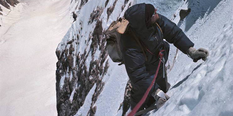 Kurt Diemberger climbing - side banner